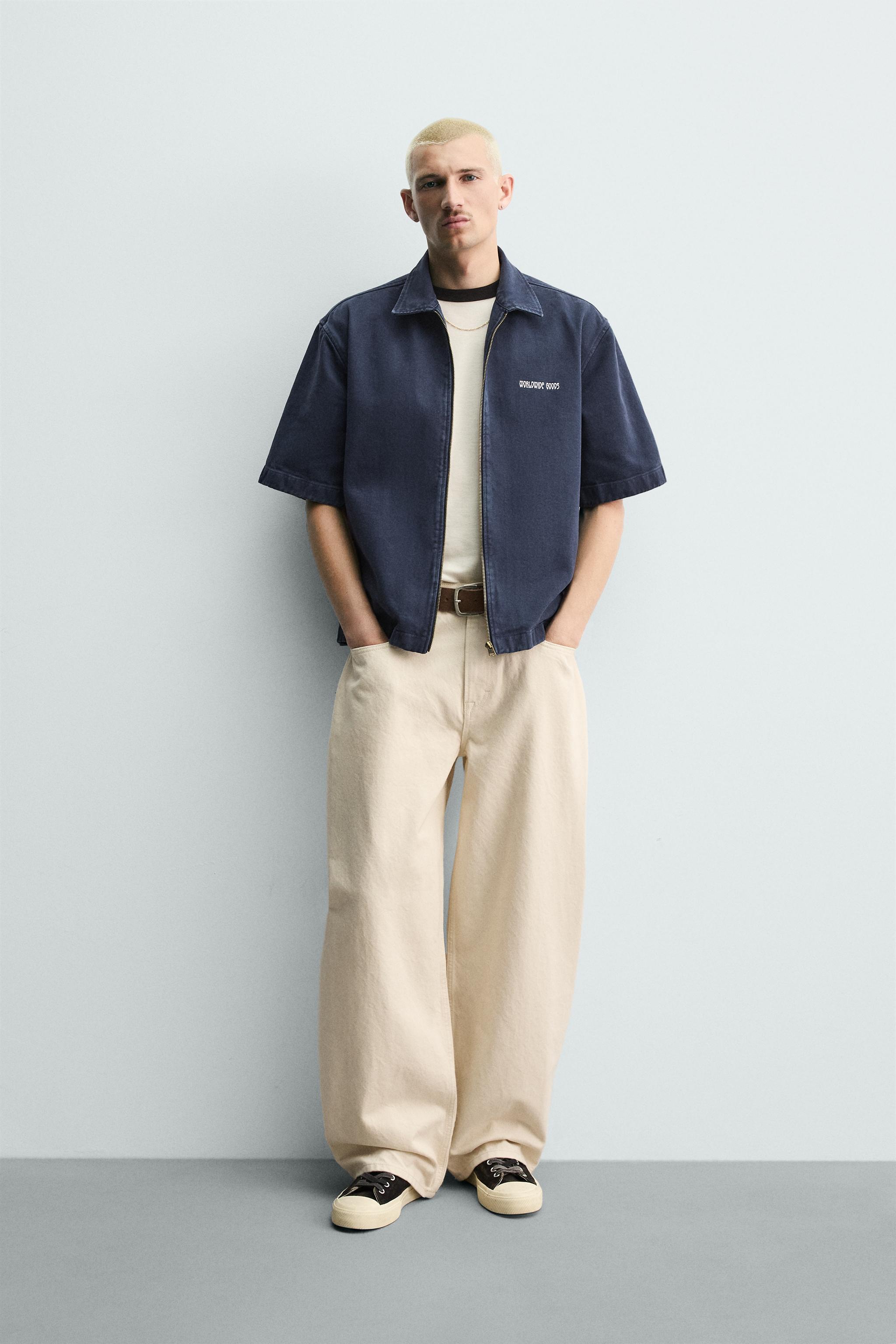 RELAXED FIT ZIP OVERSHIRT
